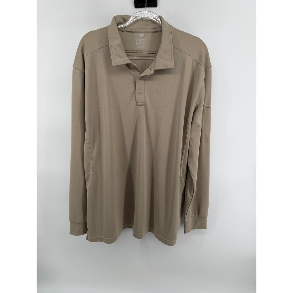 5.11 Tactical Men's Long Sleeve Polo Shirt Khaki 2X Large Performance Work